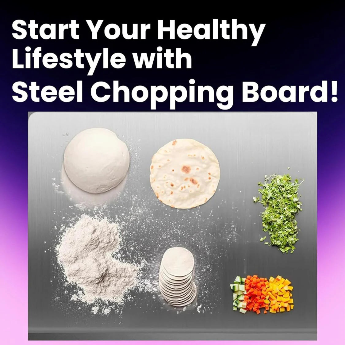 Original Stainless Steel Countertop Chopping Board 41x31cm (X-Large)( Made with Original JSW Stainless Steel)