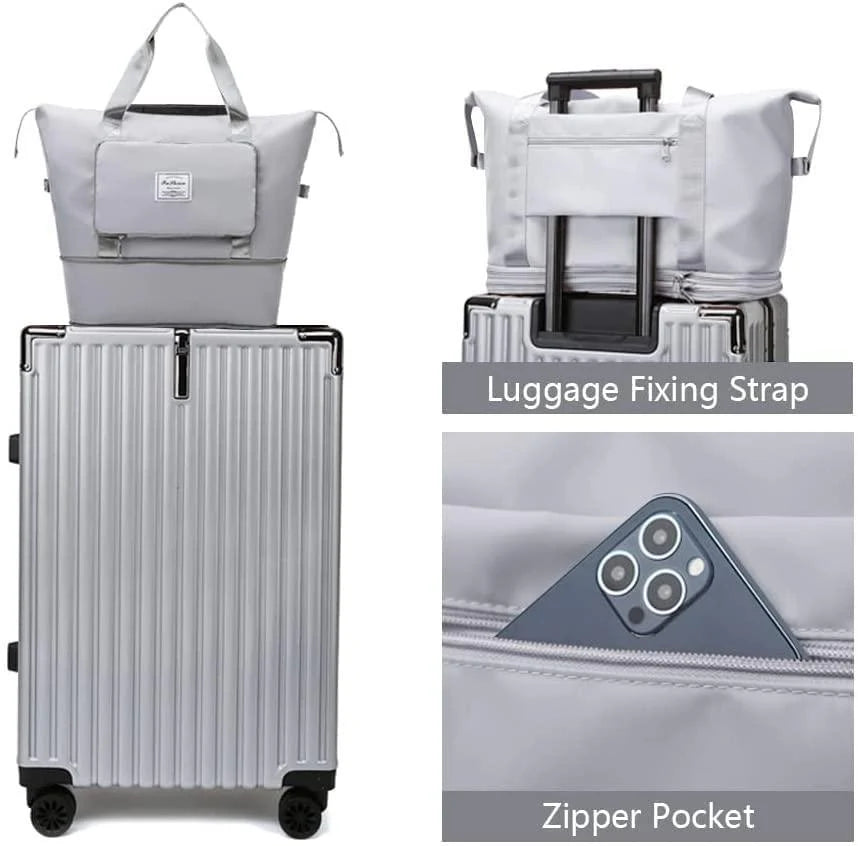 Foldable Travel Duffel Bag With Pocket