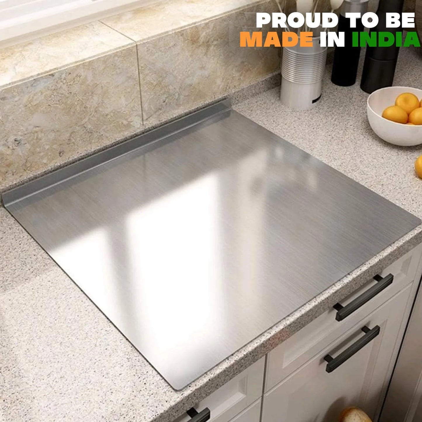 Original Stainless Steel Countertop Chopping Board 41x31cm (X-Large)( Made with Original JSW Stainless Steel)