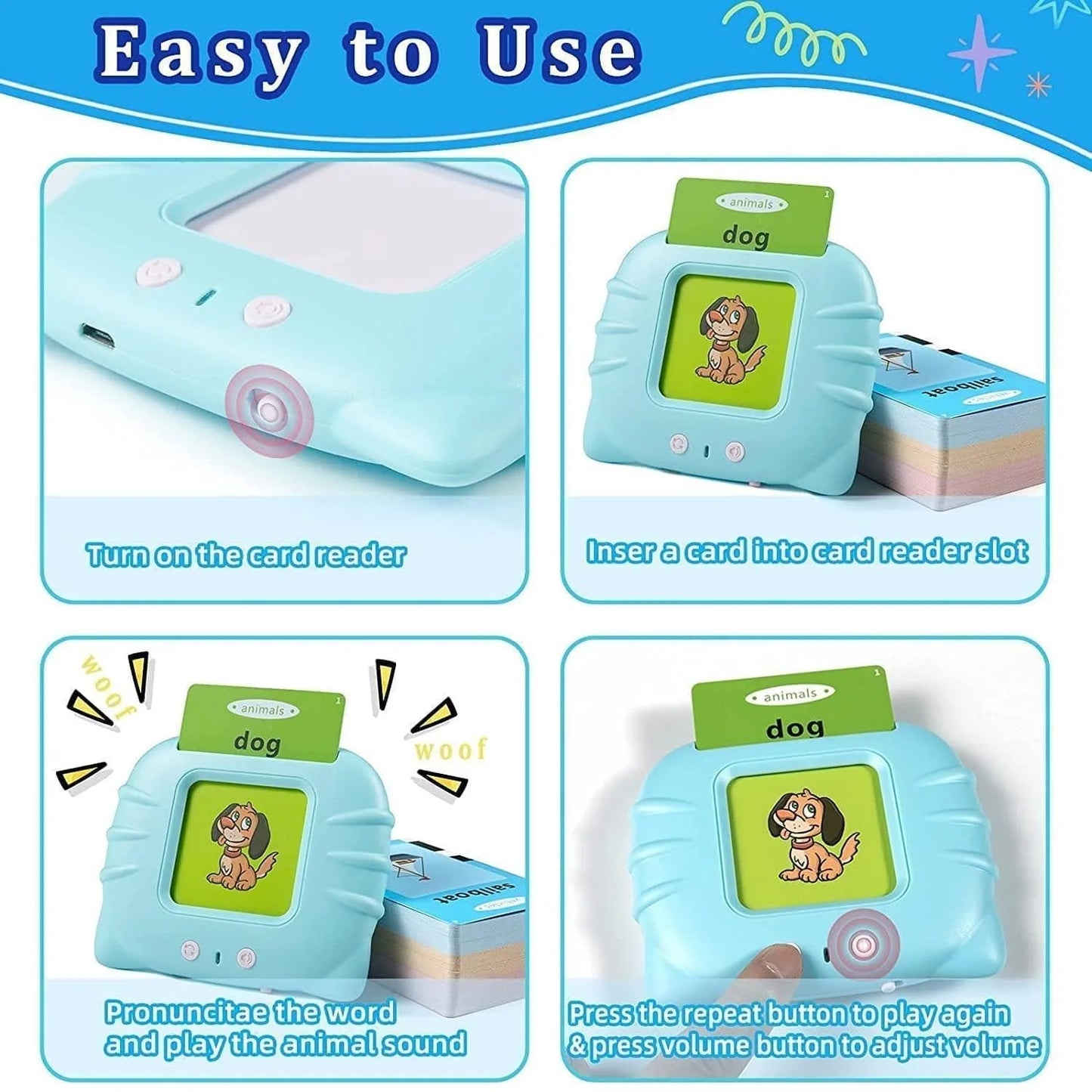 Educational Audible Flash Cards Set (224 words)