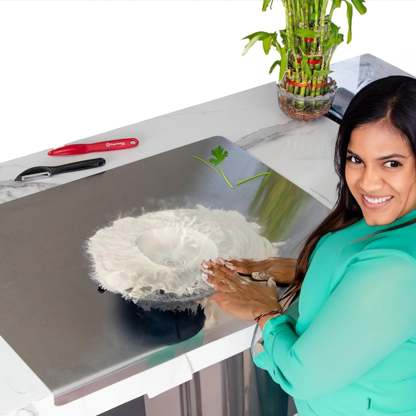 Original Stainless Steel Countertop Chopping Board 41x31cm (X-Large)( Made with Original JSW Stainless Steel)
