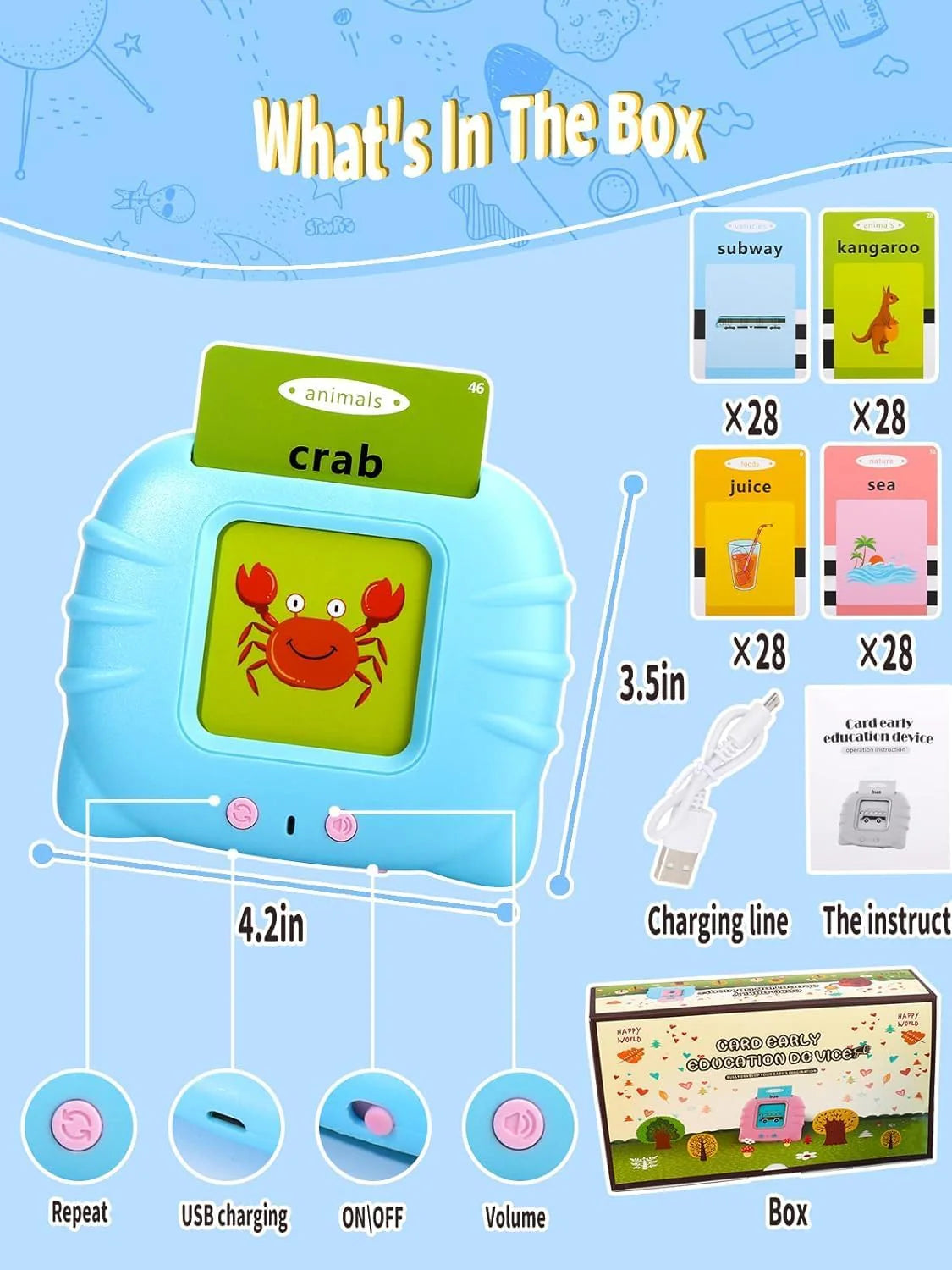 Educational Audible Flash Cards Set (224 words)