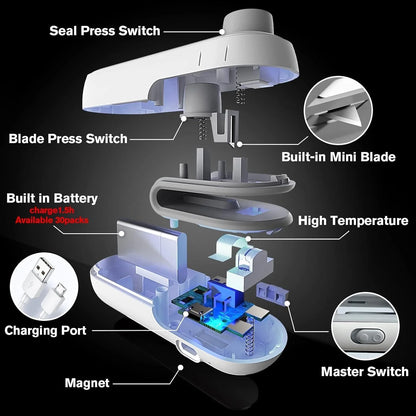 Rechargeable 2 in 1 Portable Sealing machine (6 Months Warranty)