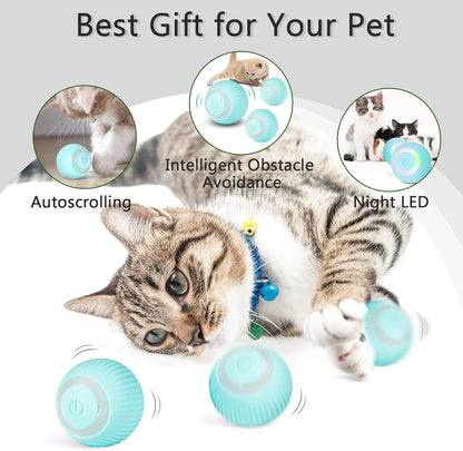 Smart LED 360° Rotating Cat/Dog Toy Ball ( Buy 1 Get 1 Free)(Pack of 2)