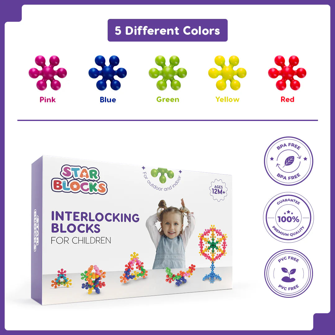 Star Block For Kids (125 Pcs)+ FREE 2000+ Pages PDF Worksheet For Kids