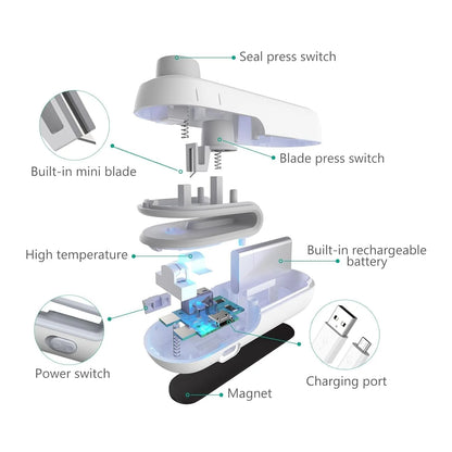 Rechargeable 2 in 1 Portable Sealing machine (6 Months Warranty)