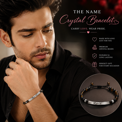 Personalised Crystal Unisex Bracelet
