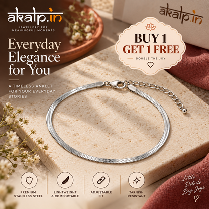 Silver Snake Anklet – Buy 1 Get 1 Free